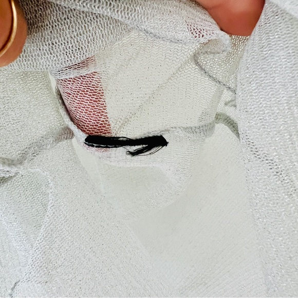 Zara | Metallic Thread Sheer Long Sleeve Top - Picture 5 of 8